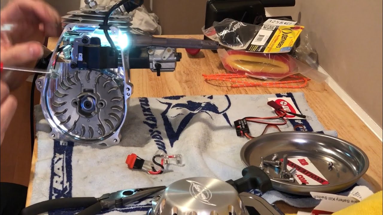 PART 11–1 , K👑M X2/LOSI 5T Platform Roller Build,(Installation Of SkoPod 62 Engine/Kill Switch)
