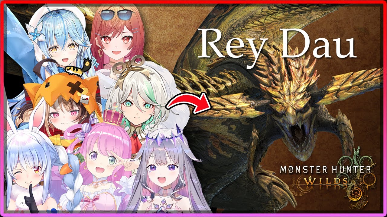 [ENG SUB/Hololive] Hologirl's reactions to first encounter with Rey Dau in Monster Hunter Wilds Beta
