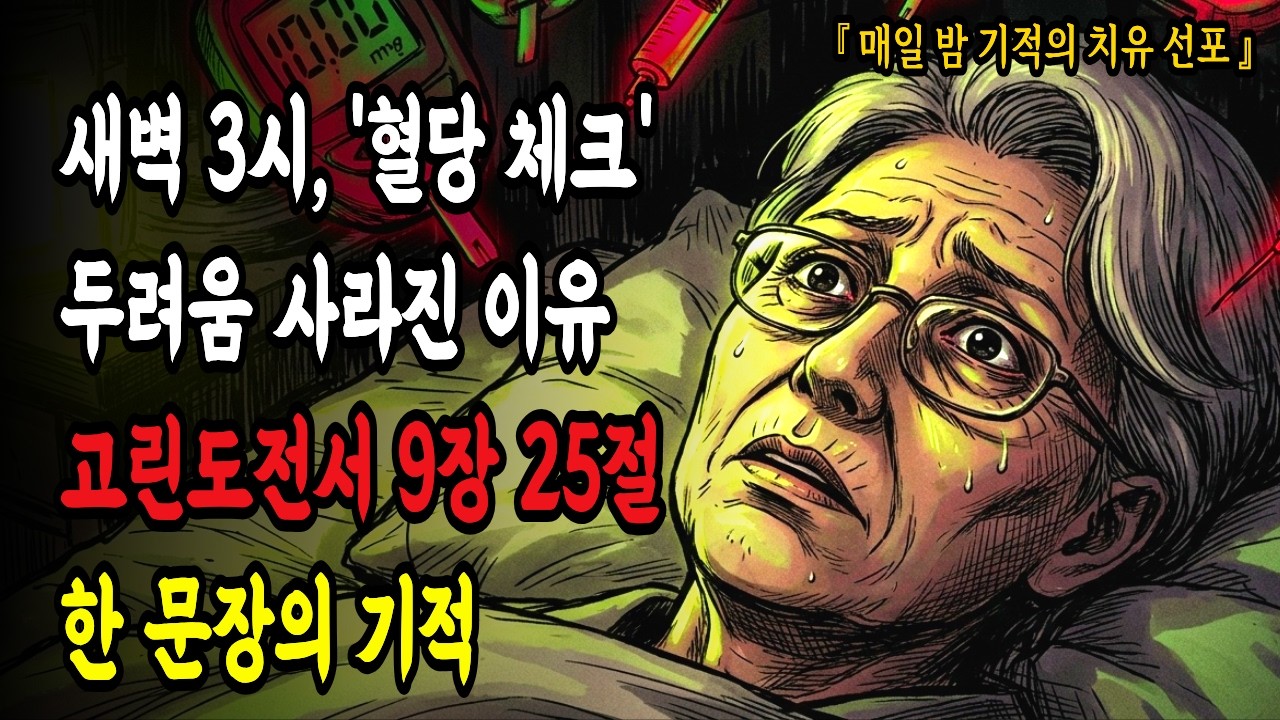 [ 매일 밤 기적의 치유 선포 ] 새벽 3시, '혈당 체크' 두려움 사라진 이유  고린도전서 9장 25절  한 문장의 기적
