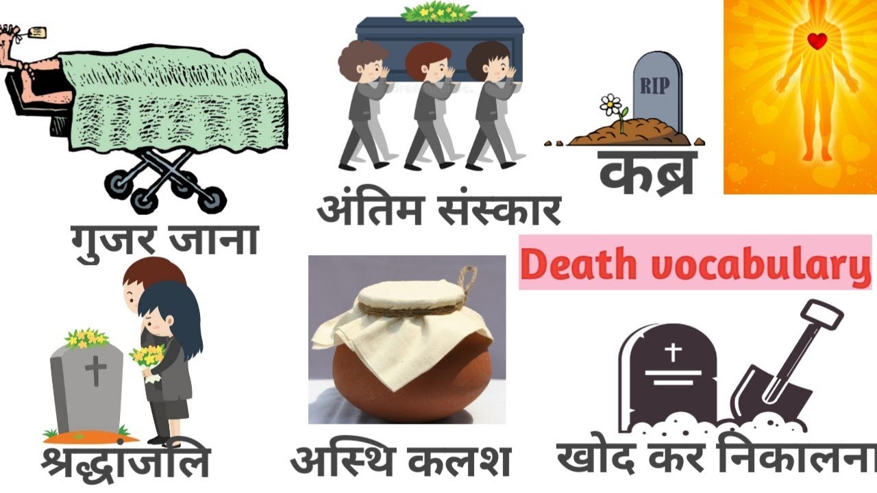Death vocabulary in hindi and english | English vocabulary@richaracademy