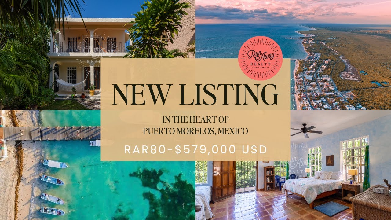 Puerto Morelos Real Estate! Tranquil 2 Bedroom, 2 Bath Home in the Heart of Puerto Morelos, Mexico