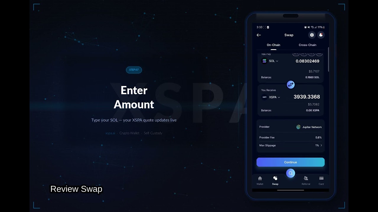 On-Chain Token Swaps Made Easy | XSPA Crypto Wallet