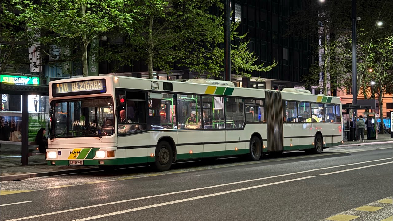 Avtomontaža MAN A11 NG312 di LPP Ljubljana In Servizio sulla Linea 11B diretta a Bežigrad