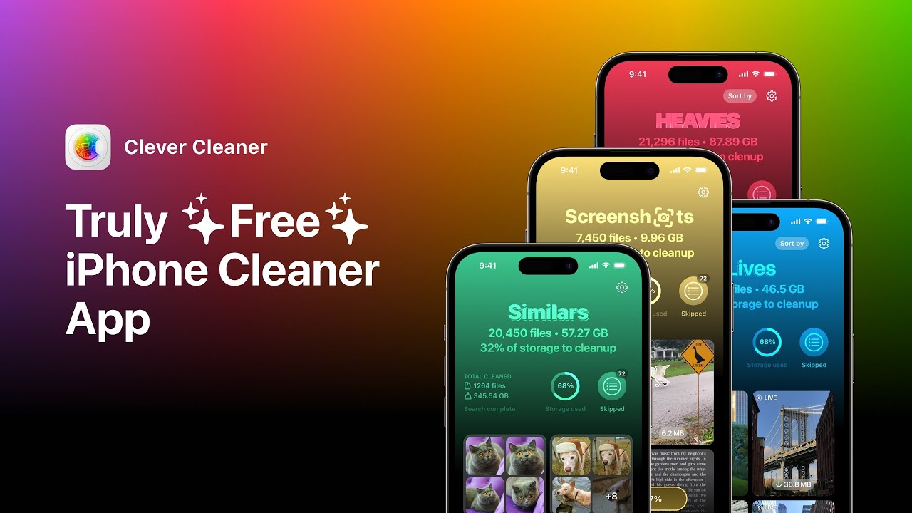 Clever Cleaner App - 100% Free iPhone Cleaner ✅ No Ads, No Paywalls!
