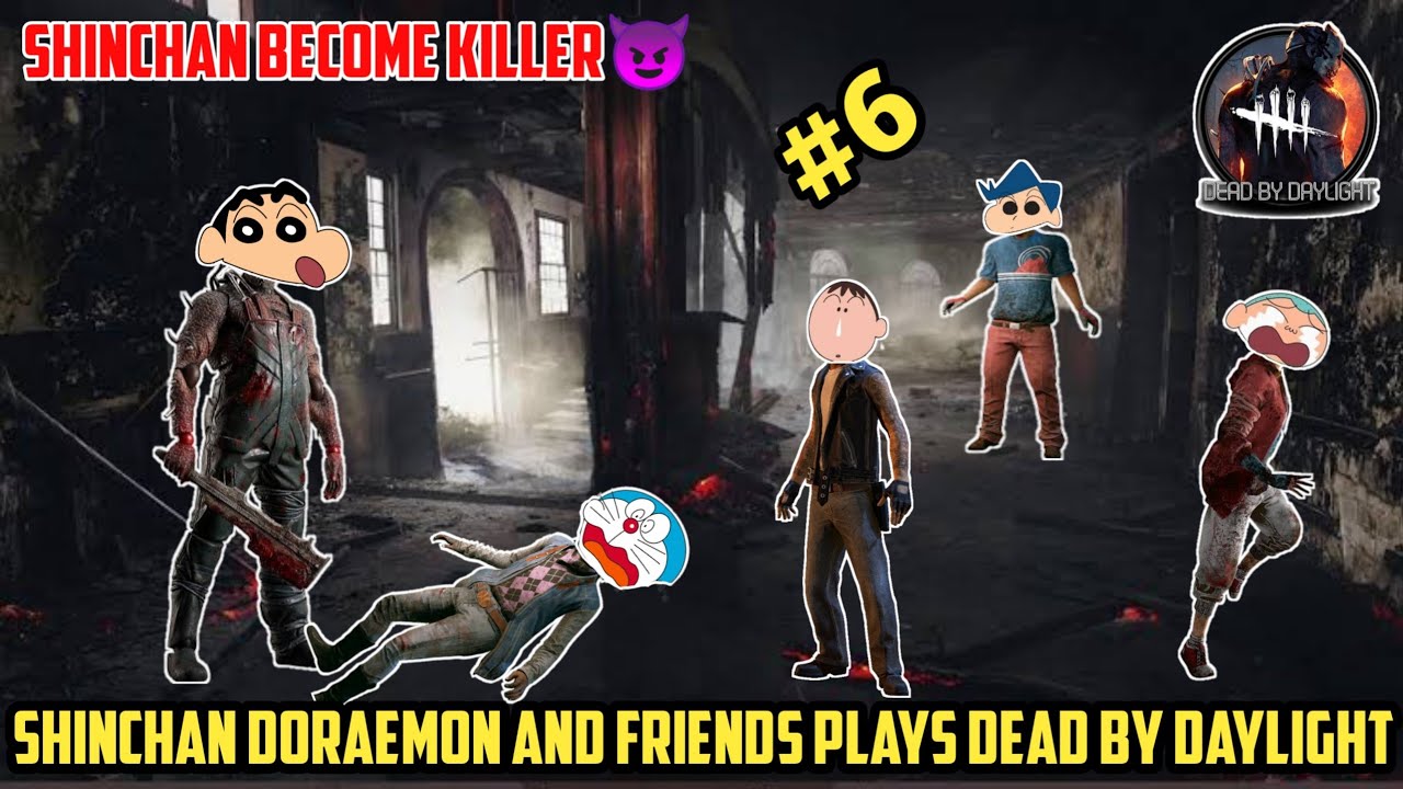 Shinchan doraemon and friends plays dead by daylight😂 | shinchan is killer😈 | shinchan vs doraemon