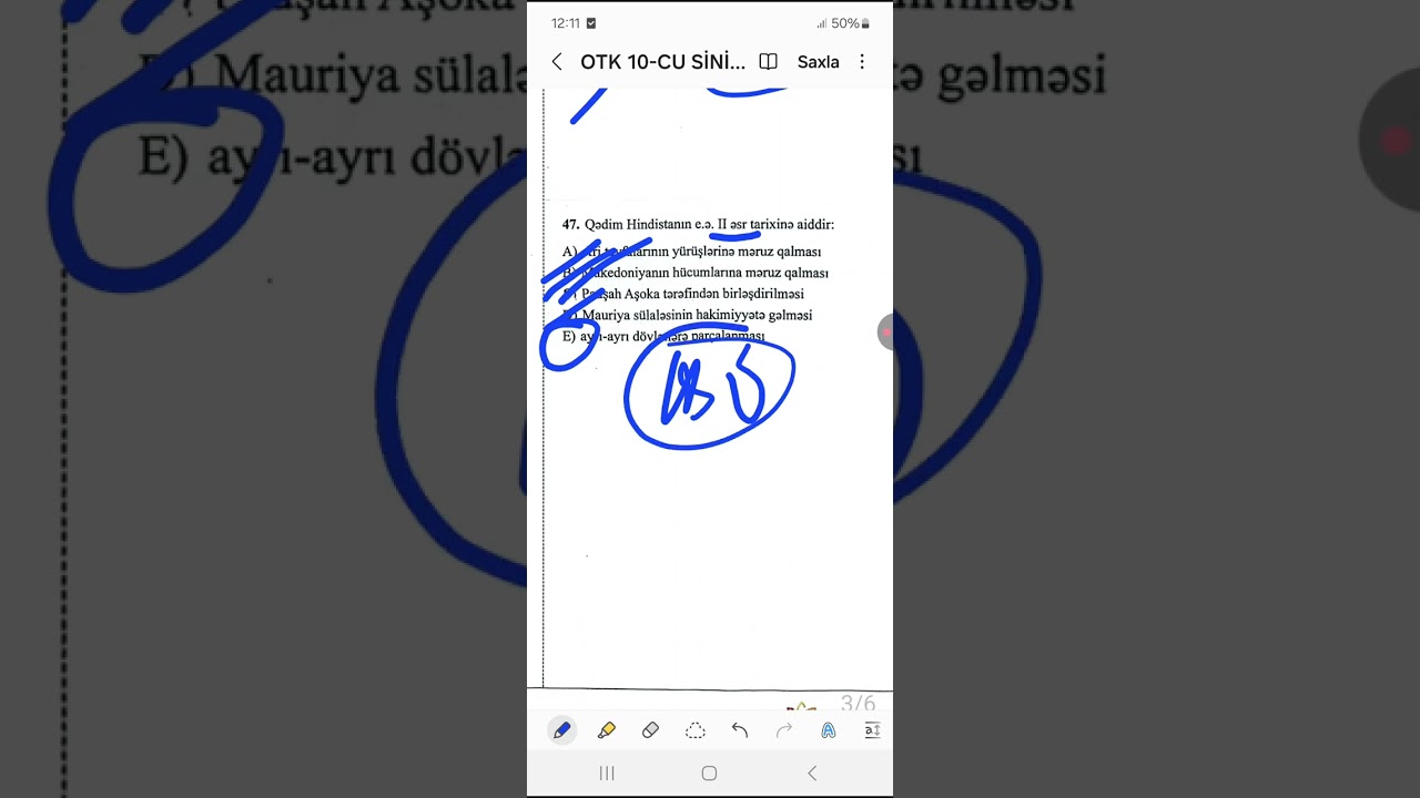 OTK TARİX  SINAQ 10 SİNİF 2024 