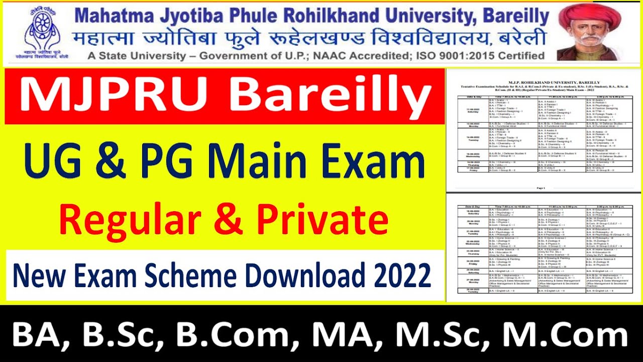 MJPRU BLY UG & PG NEW EXAM SCHEME 2022 || MJPRU BLY NEW EXAM SCHEME DOWNLOAD 2022