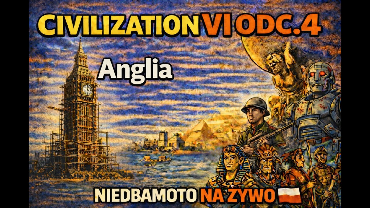 Civilization 6 PL 🌍 #4 - (odc.4) Anglia | NIEDBAMOTO na żywo 20:00!