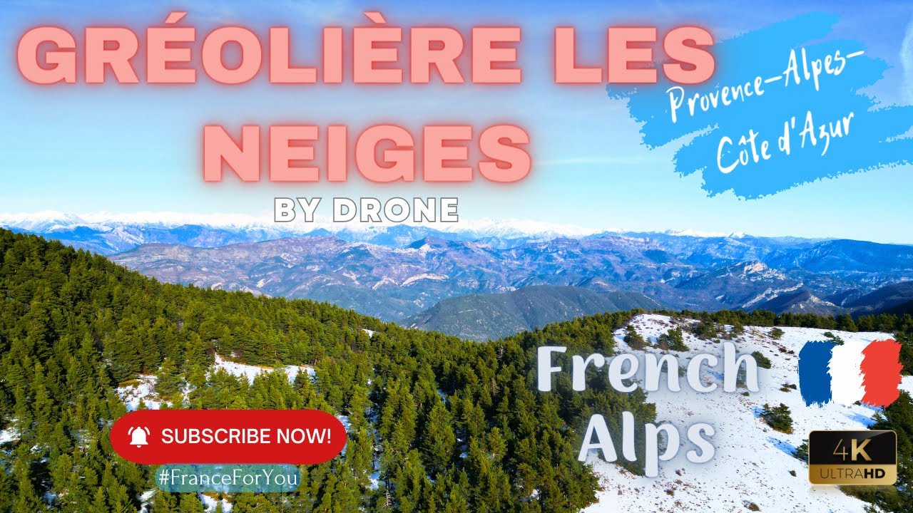 La station de ski de Gréolières-les-Neiges, Côte d’Azur, French Alps by Drone 4k UHD