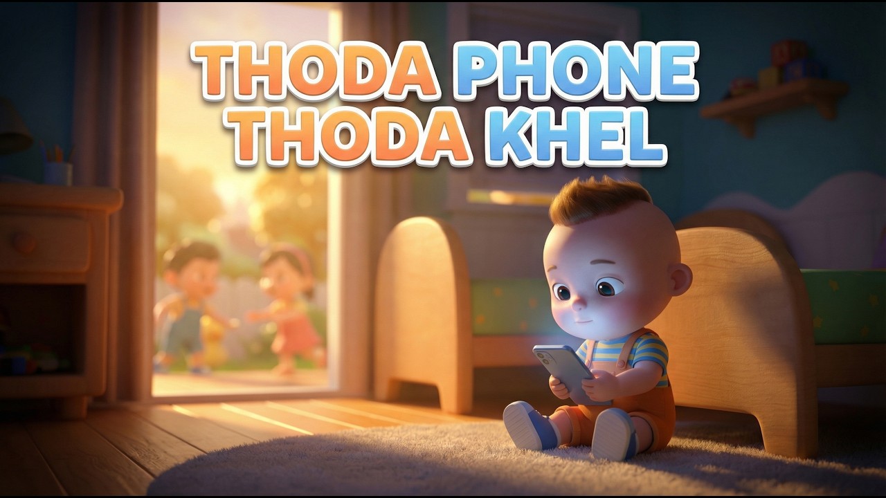 Thoda Phone Thoda Khel | Screen Time vs Outdoor Play for Kids | Hindi Rhyme