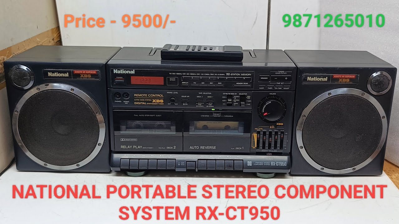 NATIONAL PORTABLE STEREO COMPONENT SYSTEM RX-CT950 Price - 9500/- Only Contact No - 9871265010