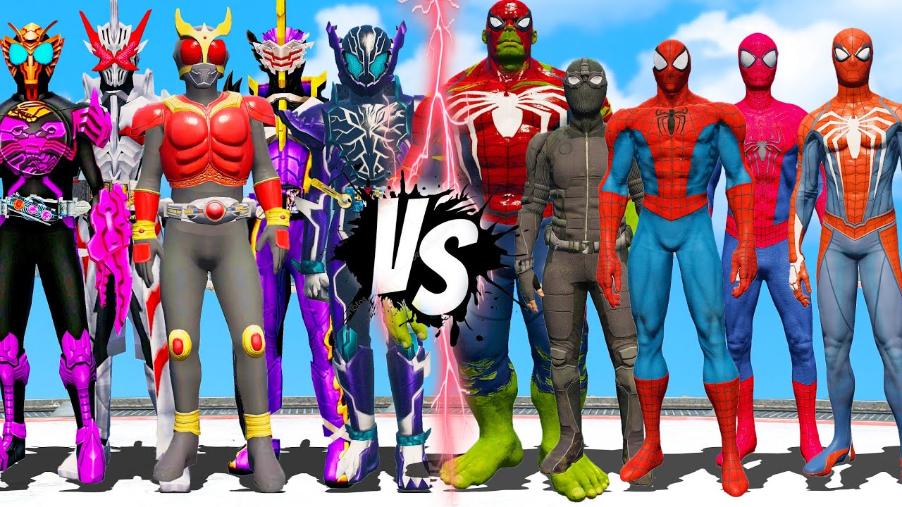 SPIDER MAN ARMY VS KAMEN RIDER - EPIC BATTLE