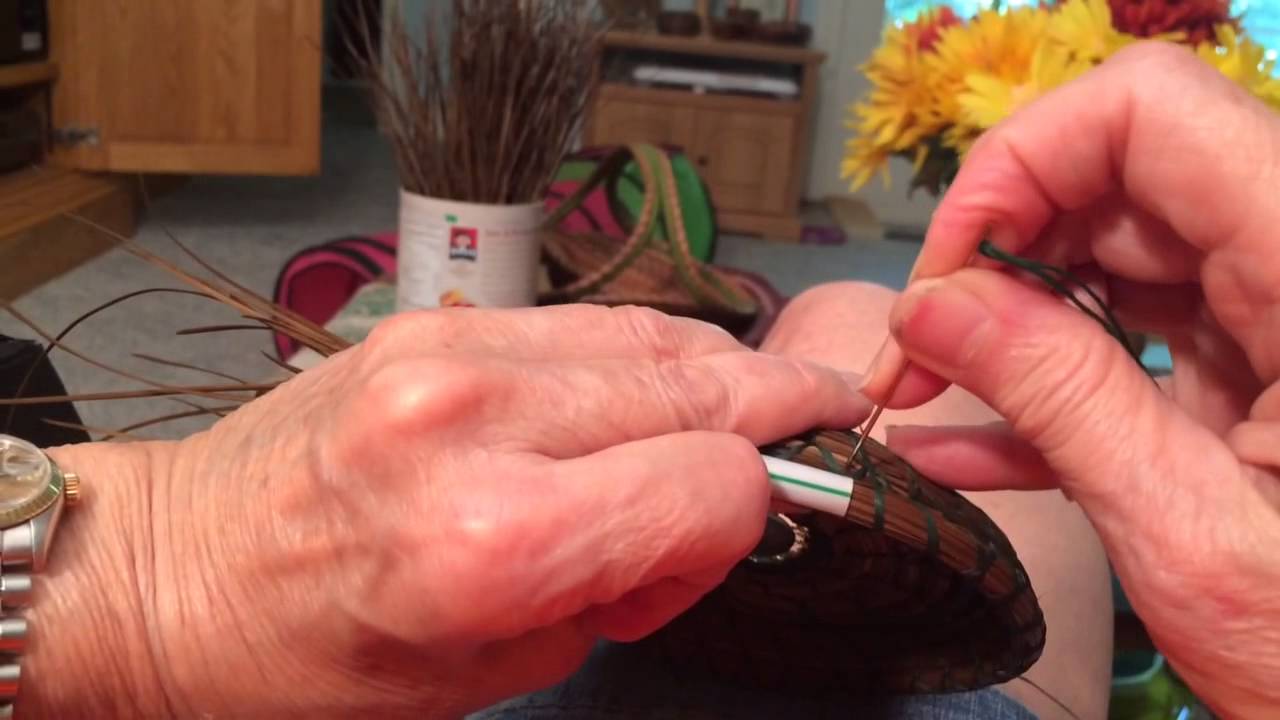 Pine needle coiling Diamond stitch