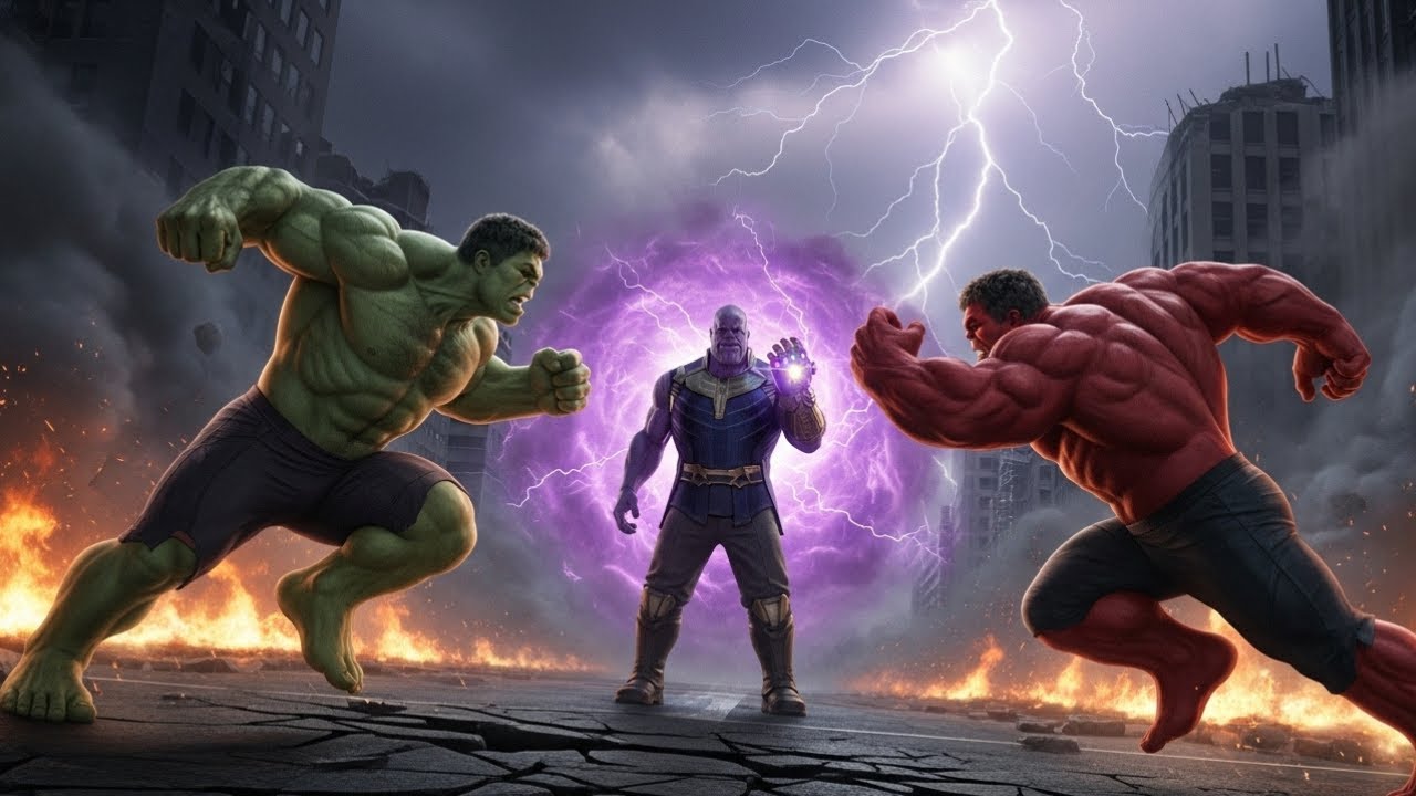 Captain America & The Hulks vs Thanos — Universe-Shaking Fight!