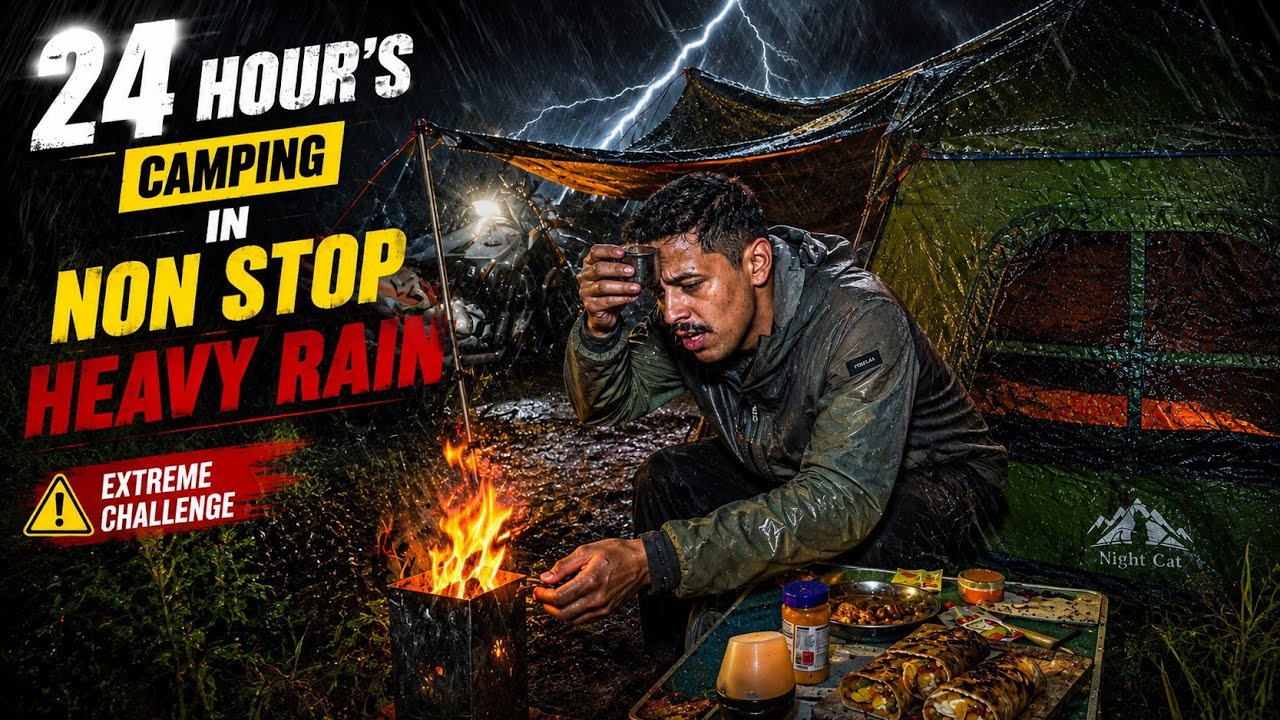 ⛈️24 Hours Camping in NON STOP Heavy Rain | Extreme Rain Camping In India | Unknown Dreamer 