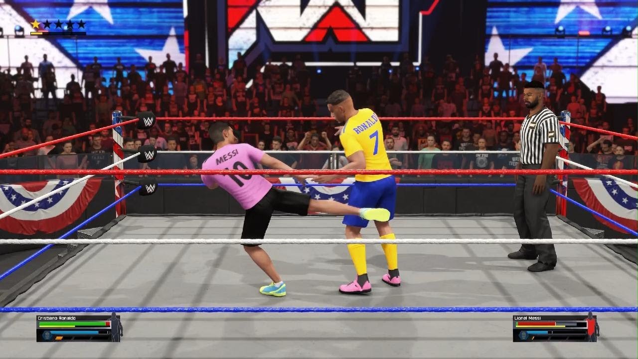 WWE 2K25 ! RONALDO AGAINST MESSI IN ONE ON ONE FIGHT 