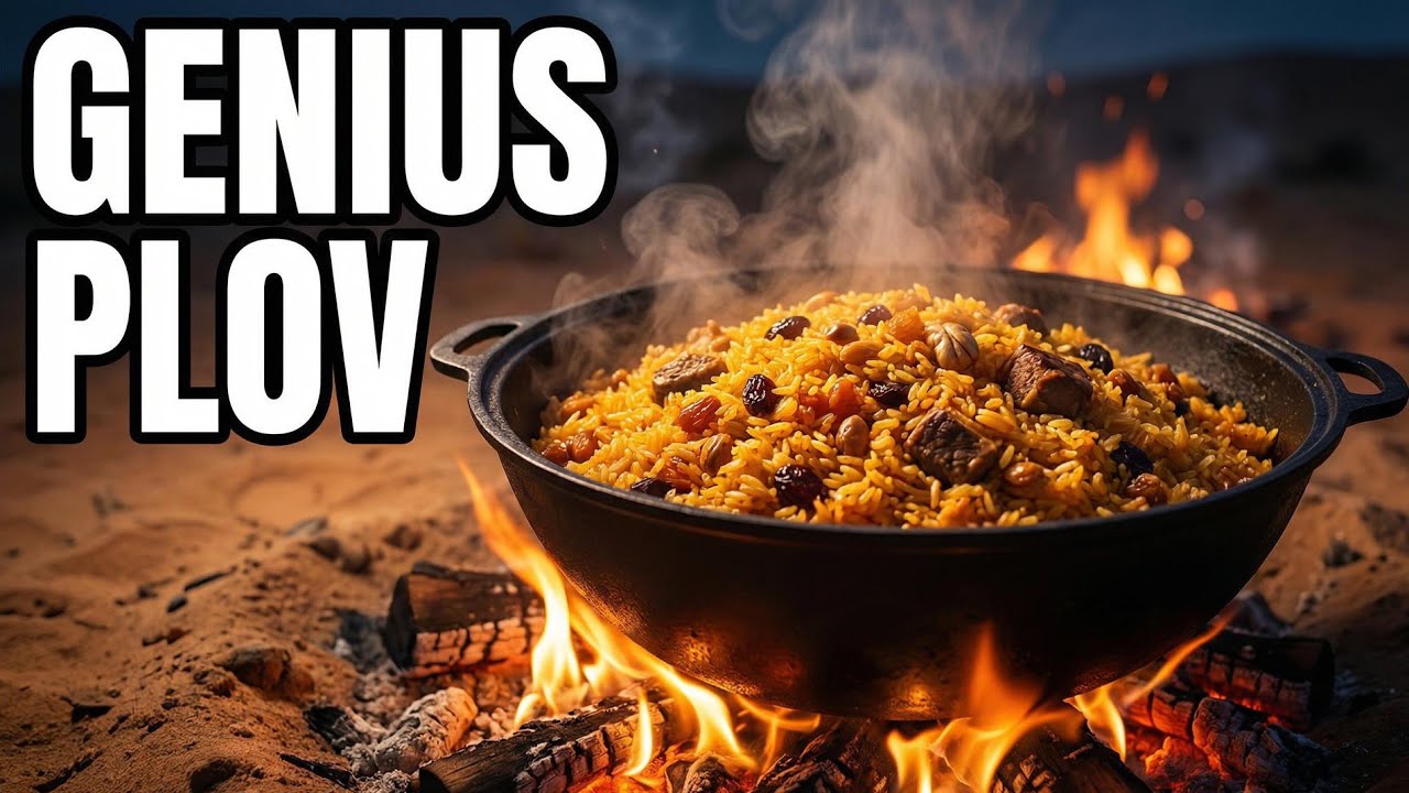 Outdoor Cooking: Traditional Rice Plov on Wood Fire (Village Life ASMR)