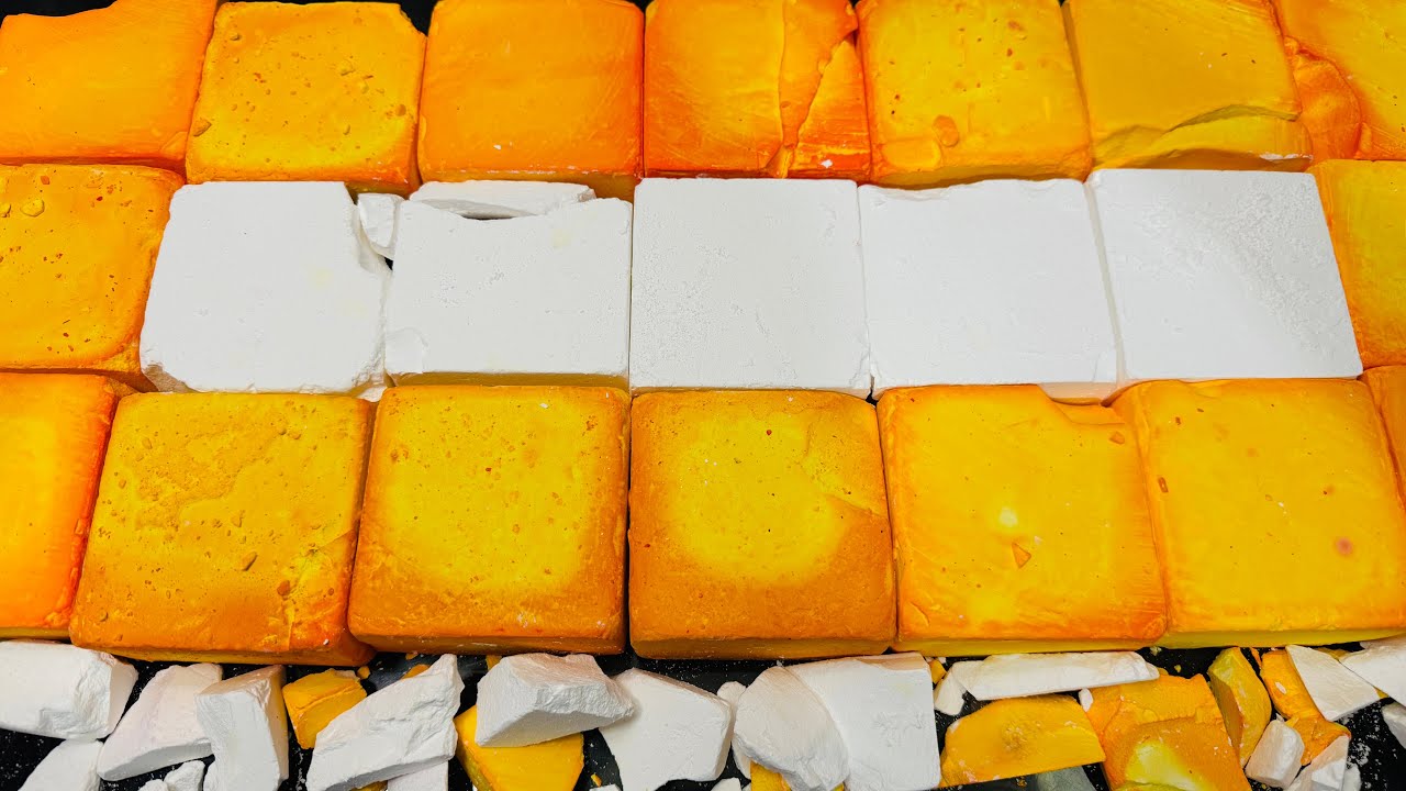 Fresh Yellow Dyed Chalk ASMR Crush | Satisfying Dyed Chalk ASMR Crushing 