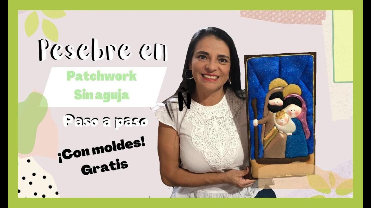 Como hacer un cuadro en patchwork sin aguja de la navideño