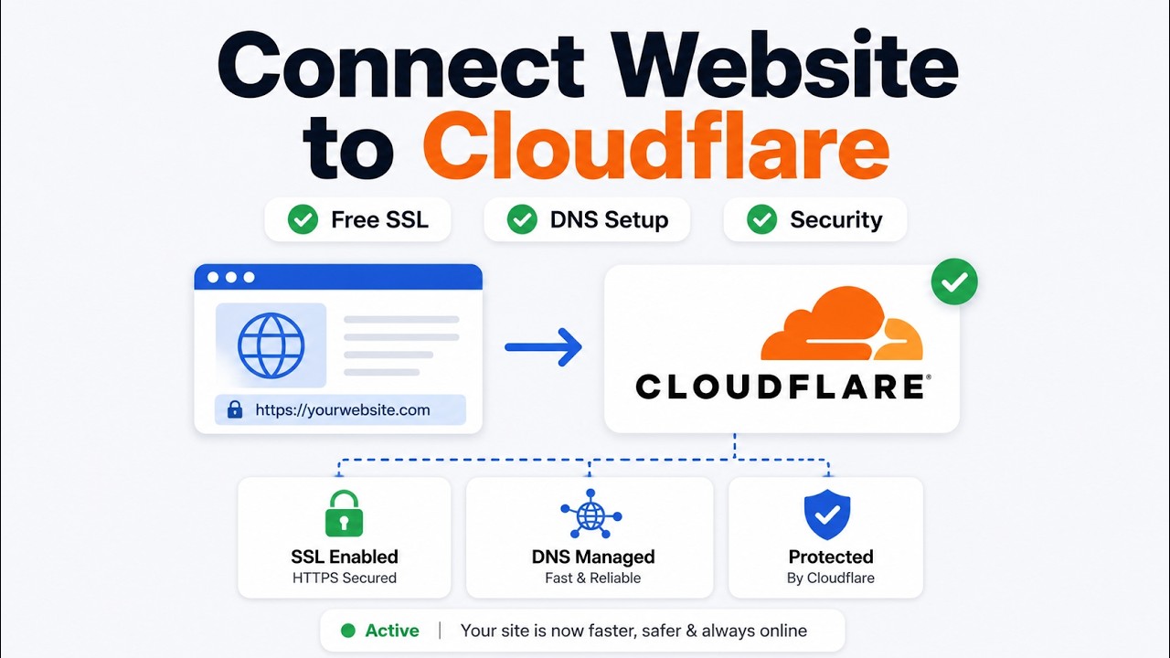 How to Connect Website & Domain to Cloudflare for Free | How to Set Up Cloudflare
