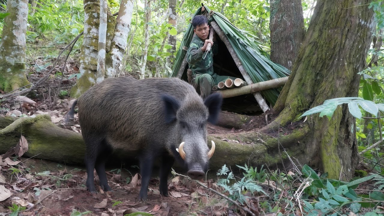 200 days of survival in the wild, trapping wild boar, turkey, pheasant, survival skills