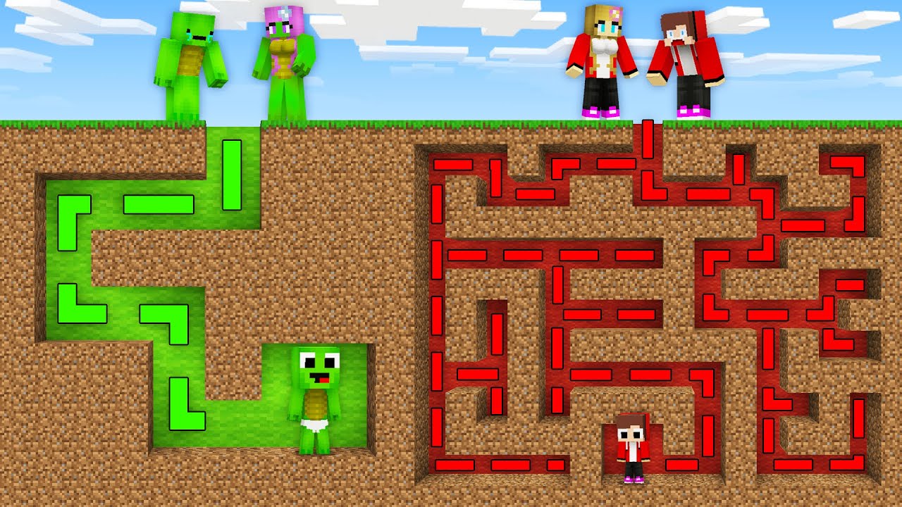 JJ and Mikey FAMILY Found BABY MAZE Challenge in Minecraft - Maizen