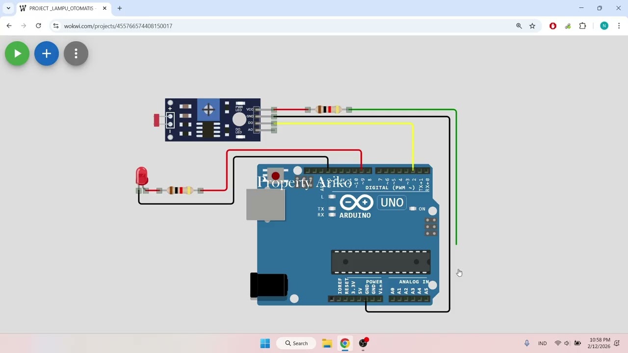 Gak Perlu Beli Komponen! Simulasi Lampu Otomatis Arduino Uno di Wokwi 💡