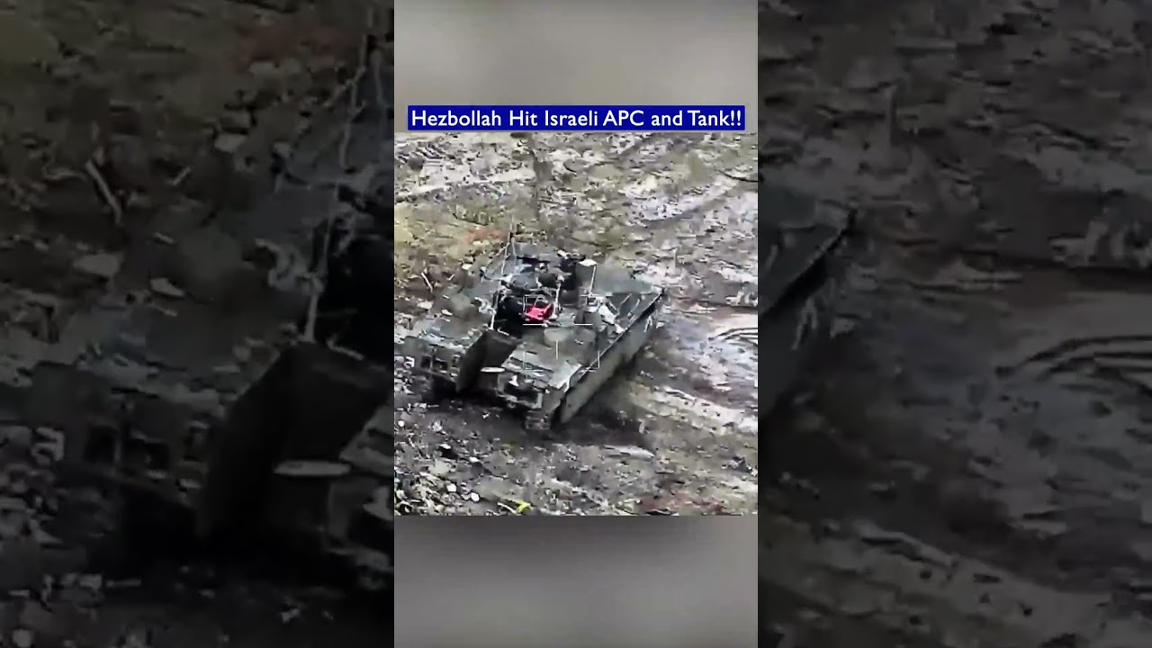 Hezbollah Hit Israeli Namer APC & Merkava Tank in South Lebanon!! #shorts