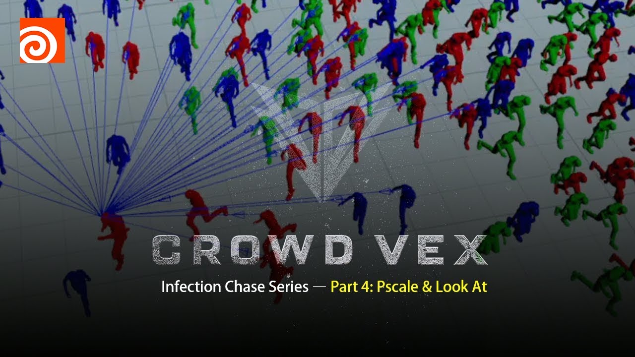 [Infection Chase Series Tutorial] Crowd Simulation in Houdini &mdash; Pscale & Look at (Part 4)
