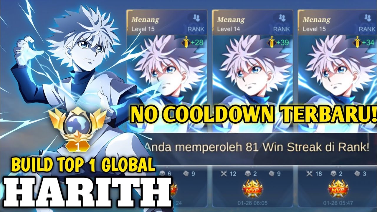 TOP 1 GLOBAL HARITH TUTORIAL HARITH NO COOLDOWN AND 1 HIT DAMAGE ! HARITH BEST GAMEPLAY - MLBB