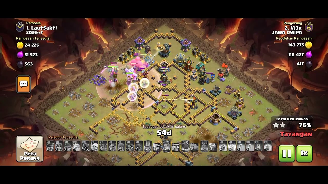 TH 16 vs TH 18 attack strategi war