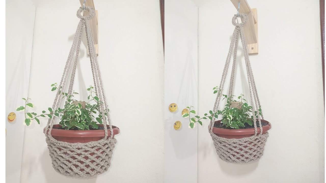 Como fazer suporte de crochê  para planta