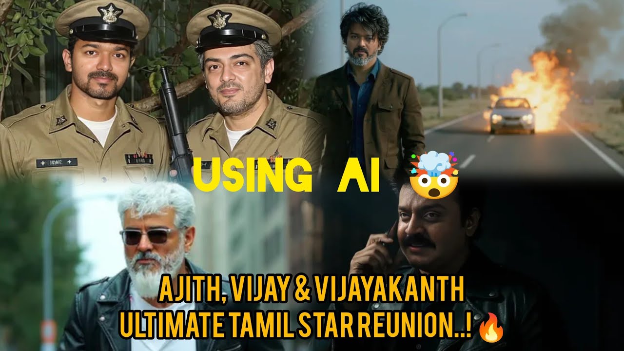 AI-Generated Trailer Ft. Ajith, Vijay & Vijayakanth | Ultimate Tamil Star Reunion..! 🔥