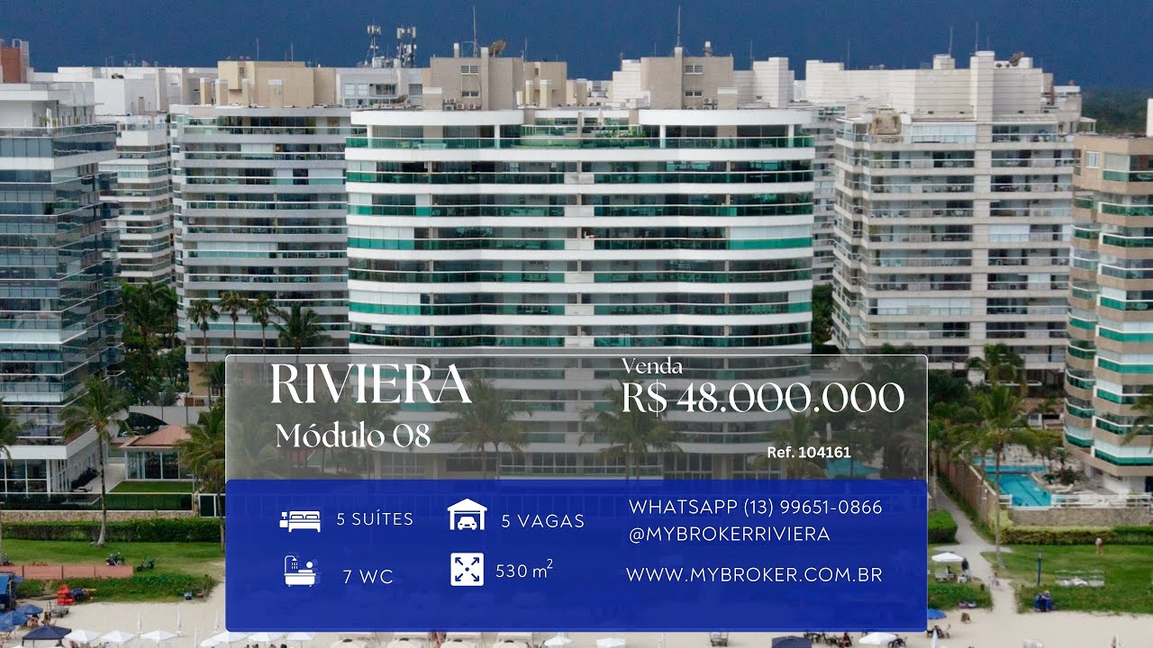 Cobertura com 5 suítes no edifício Itacaré no módulo 08 da Riviera de São Lourenço
