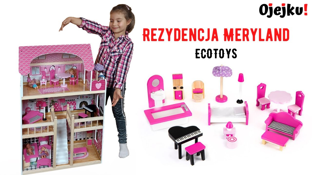 Drewniany domek dla lalek Rezydencja Maryland od Ecotoys