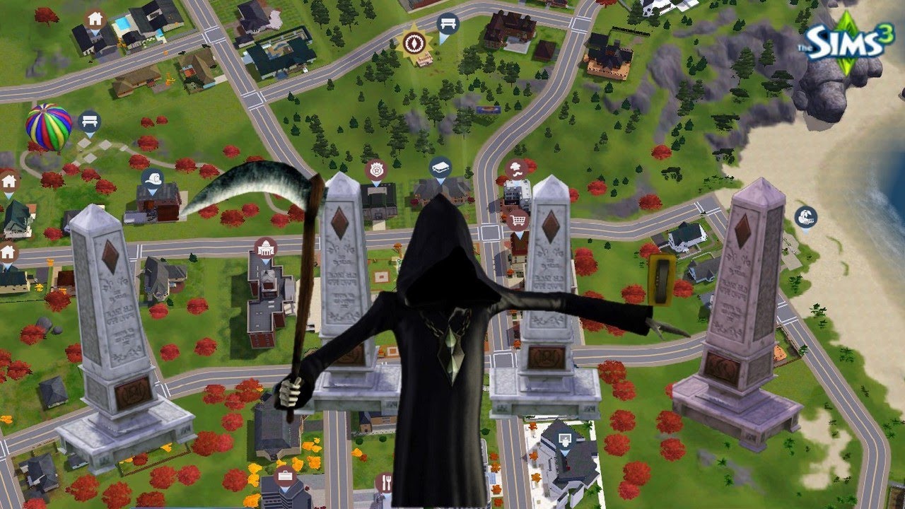 Sunset Valley, ale wszyscy mieszkańcy to NAGROBKI! - The SIMS 3