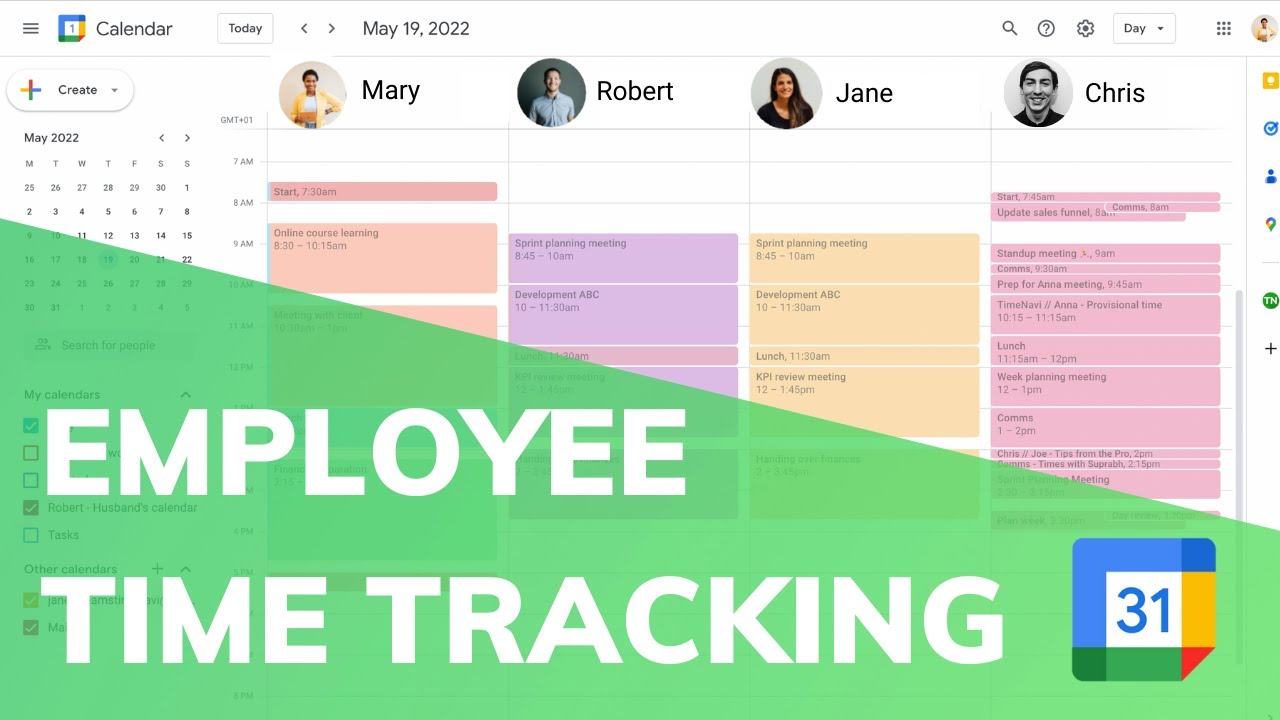 Employee Time Tracking - Google Calendar Projects