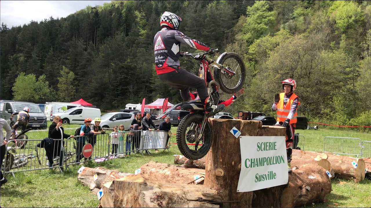 Trial de Susville le 5 mai 2024 en France  organisé par le club RTF 38 trial . Vidéo 4 K .