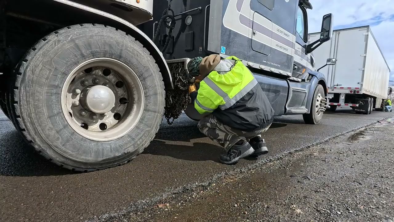 Chain Installation I-80w Nevada /California state line