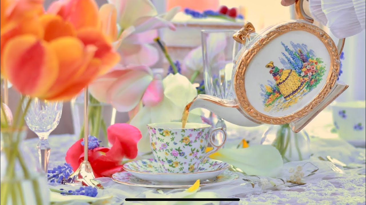 Cozy Spring Afternoon Tea Party ☕️ in my countryside cottage garden sunroom 🪴 Recipes & Decor