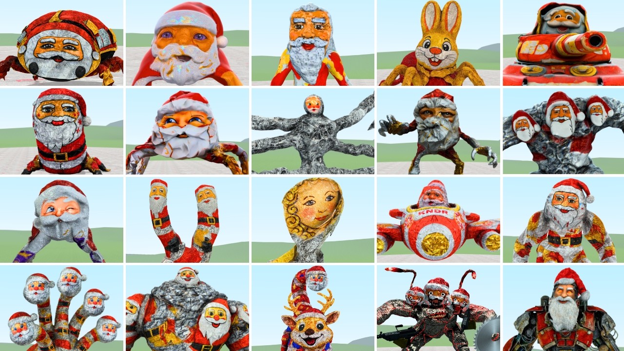 Who Is The Strongest Among All Goo Goo GaGa Santa Memes Family in Garry's Mod