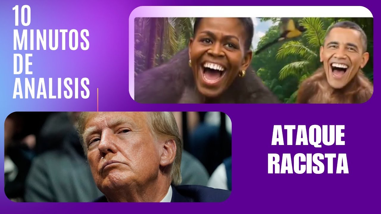 TRUMP PINTA A LOS OBAMA COMO CHANGOS. racismo sin máscara Y ELECCIONES EN RIESGO