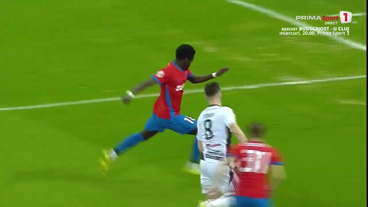 GOOOL! FCSB - U Cluj 1-0. Joao Paulo centrează, iar Stanojev trimite nefericit în proprie poartă