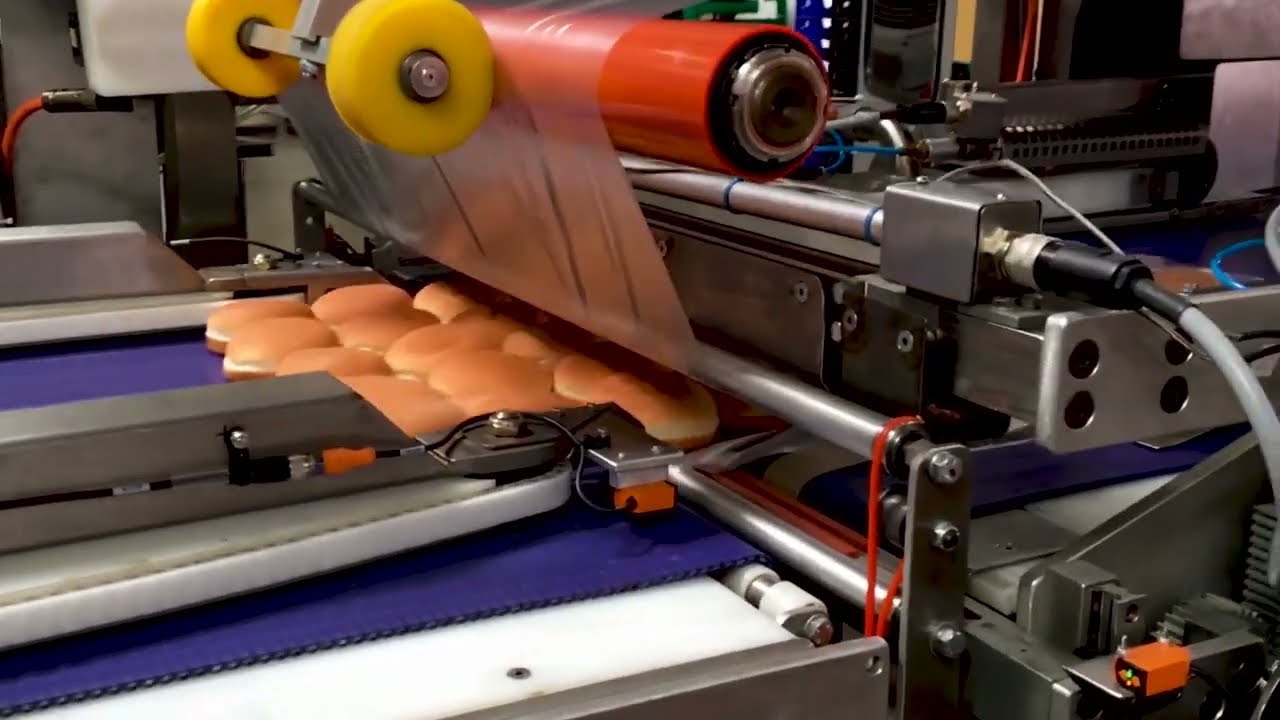 UBE MODEL 09BP BULK PACKER WITH 4100 ULTRA WIDE TWIN BAND SLICER FOR DOUBLE SLICED/TWIN SLICED BUNS