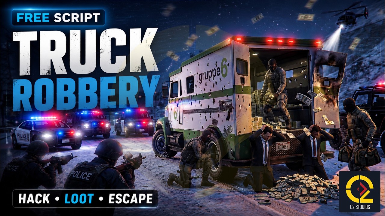 FREE FiveM Truck Robbery Script | Hacking, Hostages, C4 & Armored Truck Heists