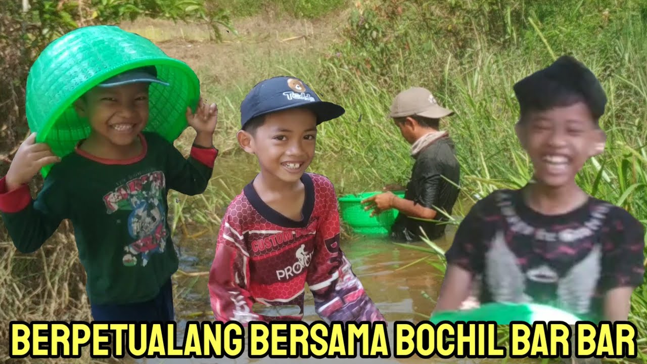 Ngebolang bersama Bocil Bar Bar berburu ikan Cupang sungai, ikan puyau, ikan sepat dan pasang Tajur