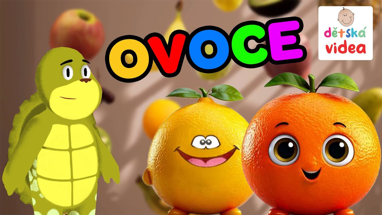 Učíme se ovoce - pomeranč, citron, jahoda, jablko, hruška | Dětské video