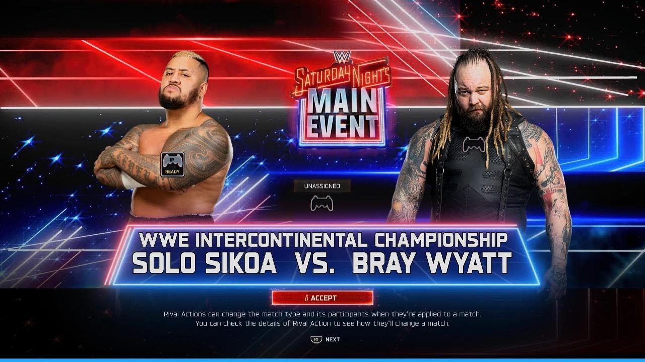 WWE 2K25 Solo Sikoa Vs Bray Wyatt - IC Title - SATURDAY NIGHT MAIN EVENT