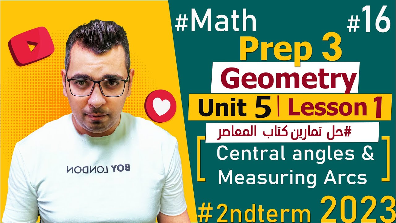 Central angles and Measuring Arcs🔴Unit 5: Lesson  1🔴Geometry🔴Prep 3🔴Math