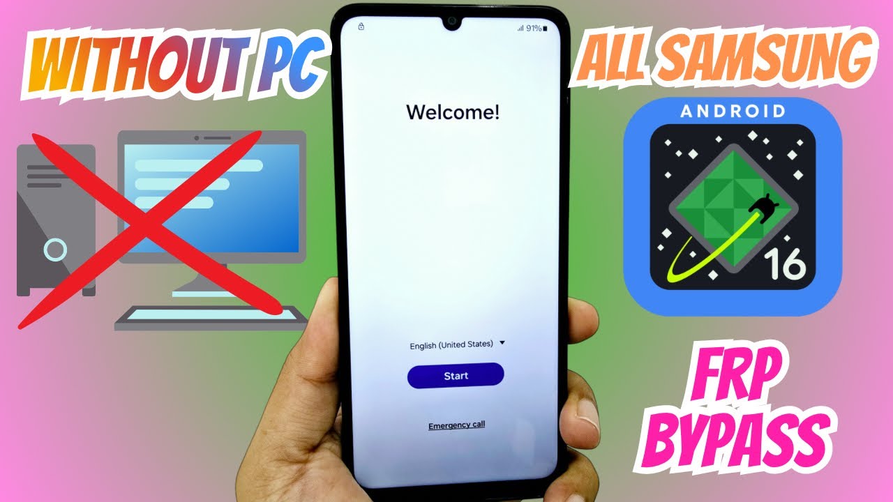 БЕЗ ПК Обход FRP Samsung, Удаление аккаунта Google
